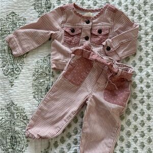 Striped Pink Kids Matching Set
